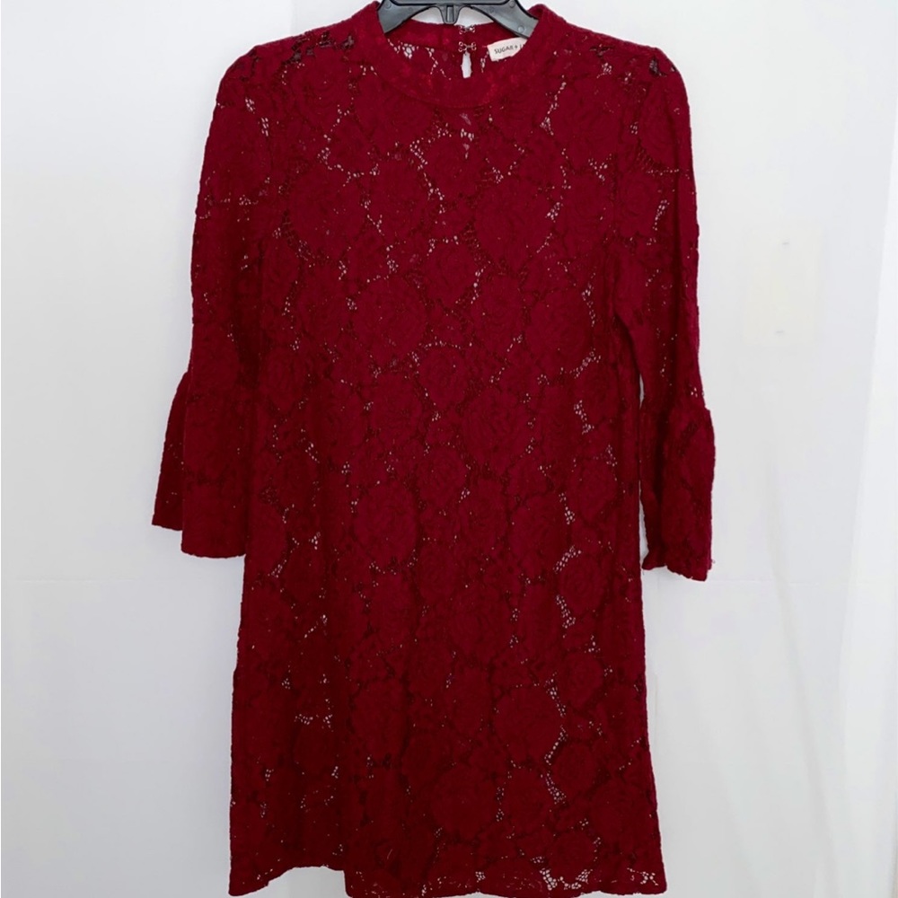 Sugar Lips Floral Lace Overlay Dress